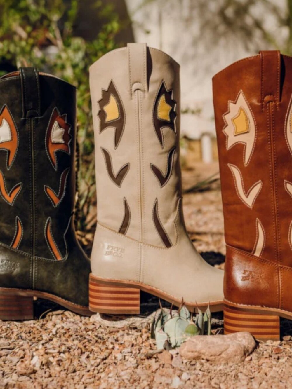 new FRYE & CO MIRANDA LEATHER flower boots 7.5